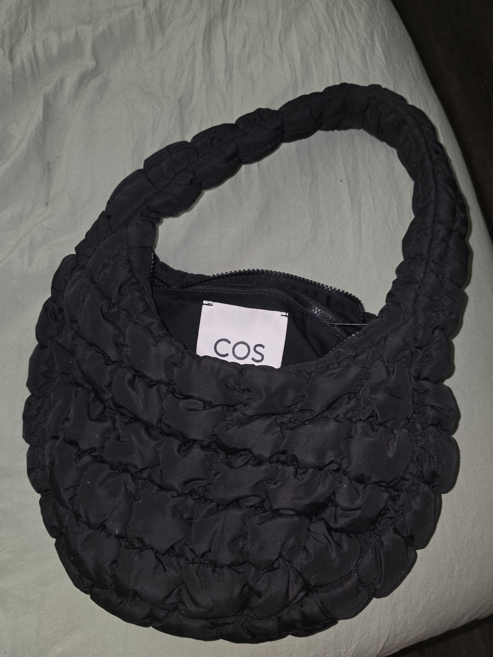 Mini COS Black Quilted Padded Shoulder Bag